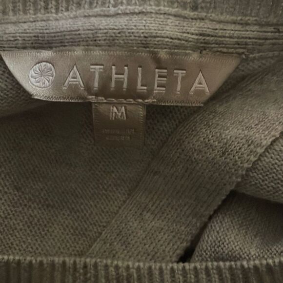 Athleta Highland Crossback Sweater Heather Grey Silk Blend Sz Medium    - Picture 12 of 12